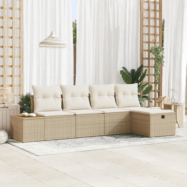 Vidaxl Hagesofa Set 5 pcs Beige