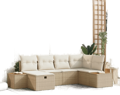 Vidaxl Hagesofa Set 6 pcs Beige
