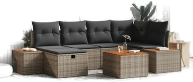 Vidaxl Hagesofa Set 7 pcs Grå