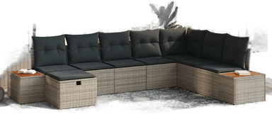 Vidaxl Hagesofa Set 9 pcs Grå