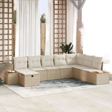 Vidaxl Hagesofa Set 9 pcs Beige