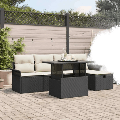 Vidaxl Hagesofa Set 6 pcs Svart