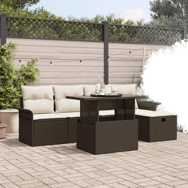 Vidaxl Hagesofa Set 6 pcs Brun