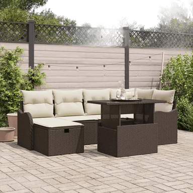 Vidaxl Hagesofa Set 7 pcs Brun