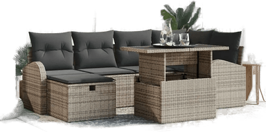 Vidaxl Hagesofa Set 7 pcs Grå