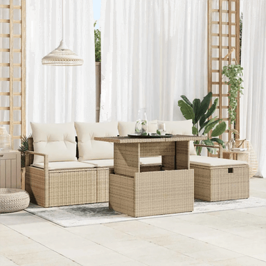 Vidaxl Hagesofa Set 6 pcs Beige