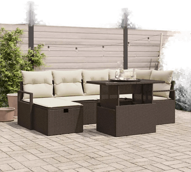Vidaxl Hagesofa Set 7 pcs Brun