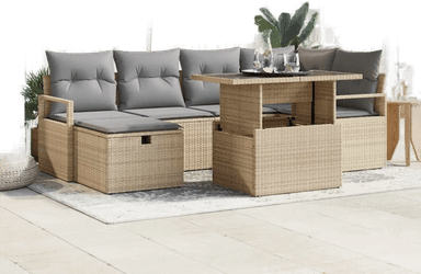 Vidaxl Hagesofa Set 7 pcs Beige