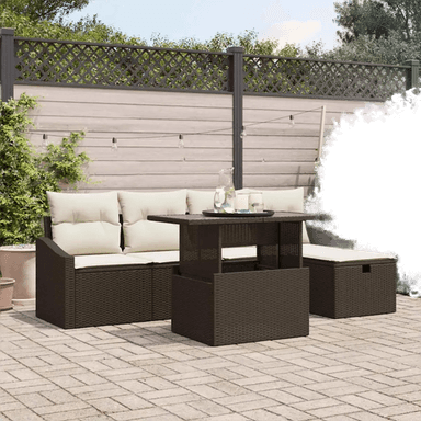 Vidaxl Hagesofa Set 6 pcs Brun