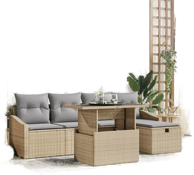 Vidaxl Hagesofa Set 6 pcs