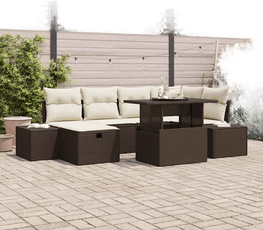 Vidaxl Hagesofa Set 7 pcs Brun