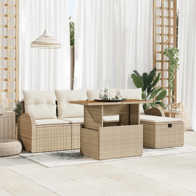 Vidaxl Hagesofa Set 6 pcs Beige