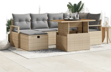 Vidaxl Hagesofa Set 7 pcs Beige