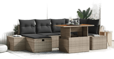 Vidaxl Hagesofa Set 7 pcs Grå