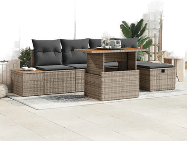 Vidaxl Hagesofa Set 6 pcs Grå