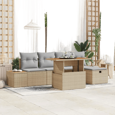 Vidaxl Hagesofa Set 6 pcs Beige