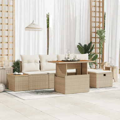 Vidaxl Hagesofa Set 6 pcs Beige