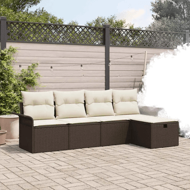 Vidaxl Hagesofa Set 5 pcs Brun