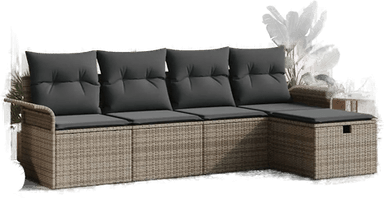 Vidaxl Hagesofa Set 5 pcs Grå