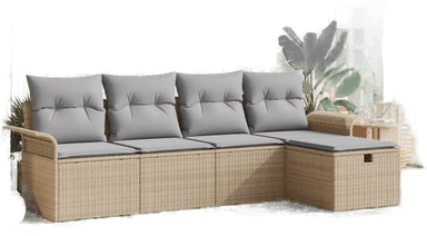 Vidaxl Hagesofa Set 5 pcs Beige