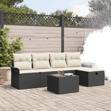 Vidaxl Hagesofa Set 6 pcs Svart