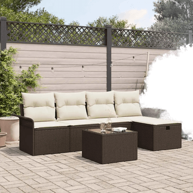 Vidaxl Hagesofa Set 6 pcs Brun