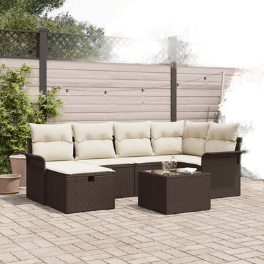 Vidaxl Hagesofa Set 7 pcs Poly rattan