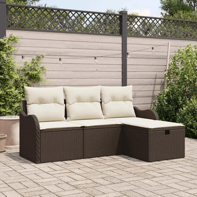 Vidaxl Hagesofa Set 4 pcs Brun