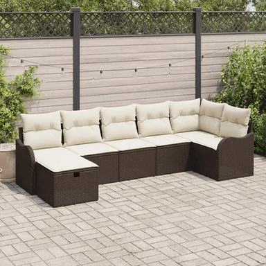 Vidaxl Hagesofa Set 7 pcs Brun
