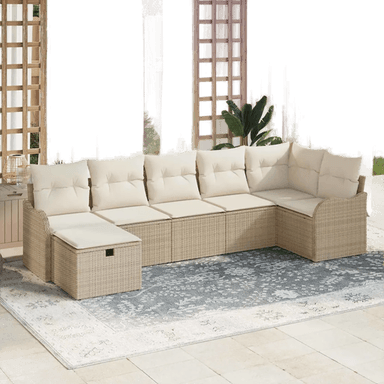 Vidaxl Hagesofa Set 7 pcs Beige