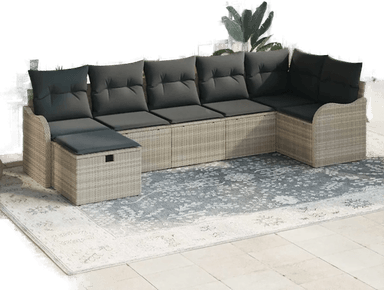 Vidaxl Hagesofa Set 7 pcs Lysegrå