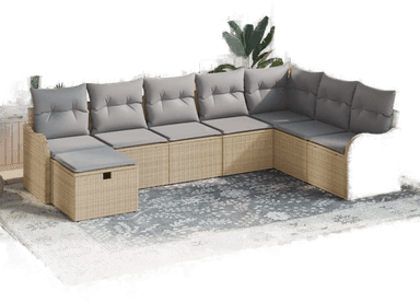 Vidaxl Hagesofa Set 8 pcs Beige