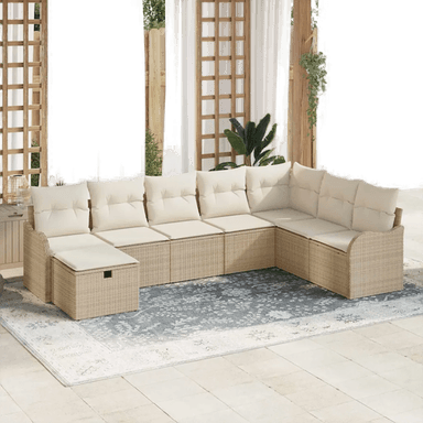 Vidaxl Hagesofa Set 8 pcs Beige