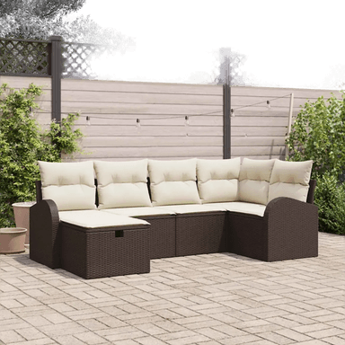 Vidaxl Hagesofa Set 6 pcs Brun