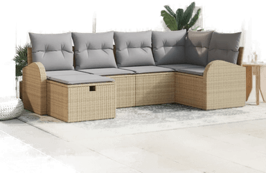 Vidaxl Hagesofa Set 6 pcs Beige