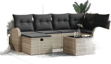 Vidaxl Hagesofa Set 7 pcs Lysegrå