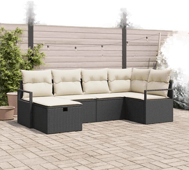 Vidaxl Hagesofa Set 6 pcs Svart