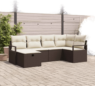Vidaxl Hagesofa Set 6 pcs Brun