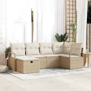 Vidaxl Hagesofa Set 6 pcs Beige