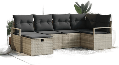 Vidaxl Hagesofa Set 6 pcs Lysegrå