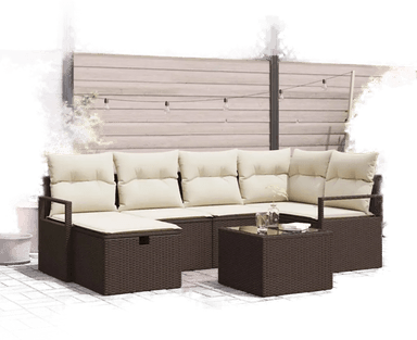 Vidaxl Hagesofa Set 7 pcs Brun