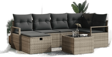 Vidaxl Hagesofa Set 7 pcs Grå