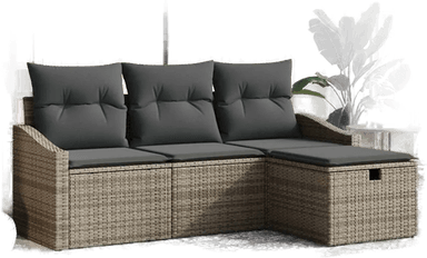 Vidaxl Sofa sett 4 pcs polyrotting