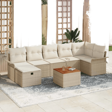 Vidaxl Hagesofa Set 8 pcs Beige