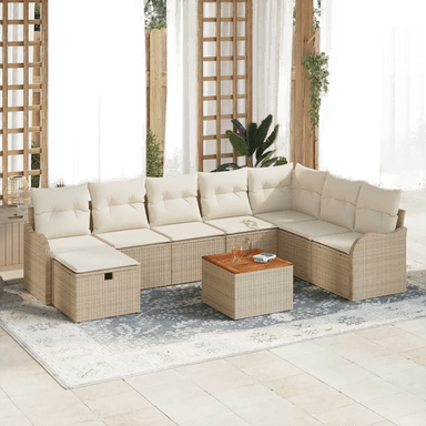 Vidaxl Hagesofa Set 9 pcs Beige