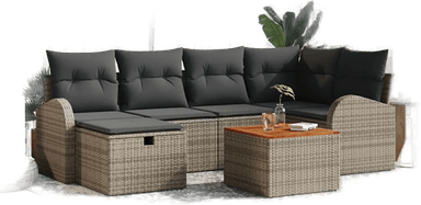 Vidaxl Hagesofa Set 7 pcs Grå