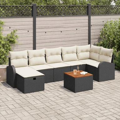 Vidaxl Hagesofa Set 8 pcs Svart