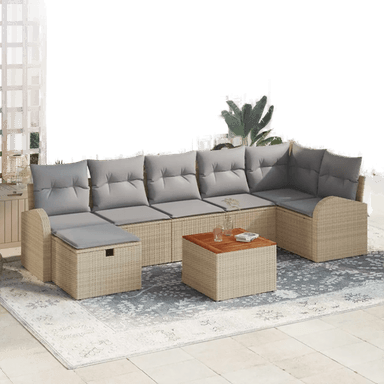 Vidaxl Hagesofa Set 8 pcs Beige