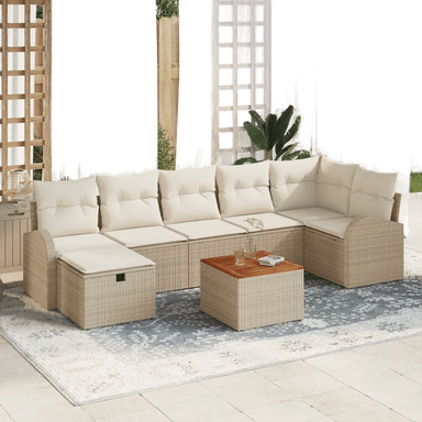 Vidaxl Hagesofa Set 8 pcs Beige