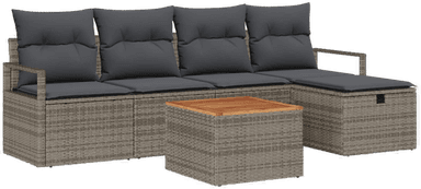 Vidaxl Hagesofa Set 6 pcs Grå